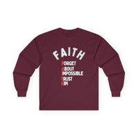 Faith Long-Sleeve Cotton Tee – Forget About Impossible, Trust Him