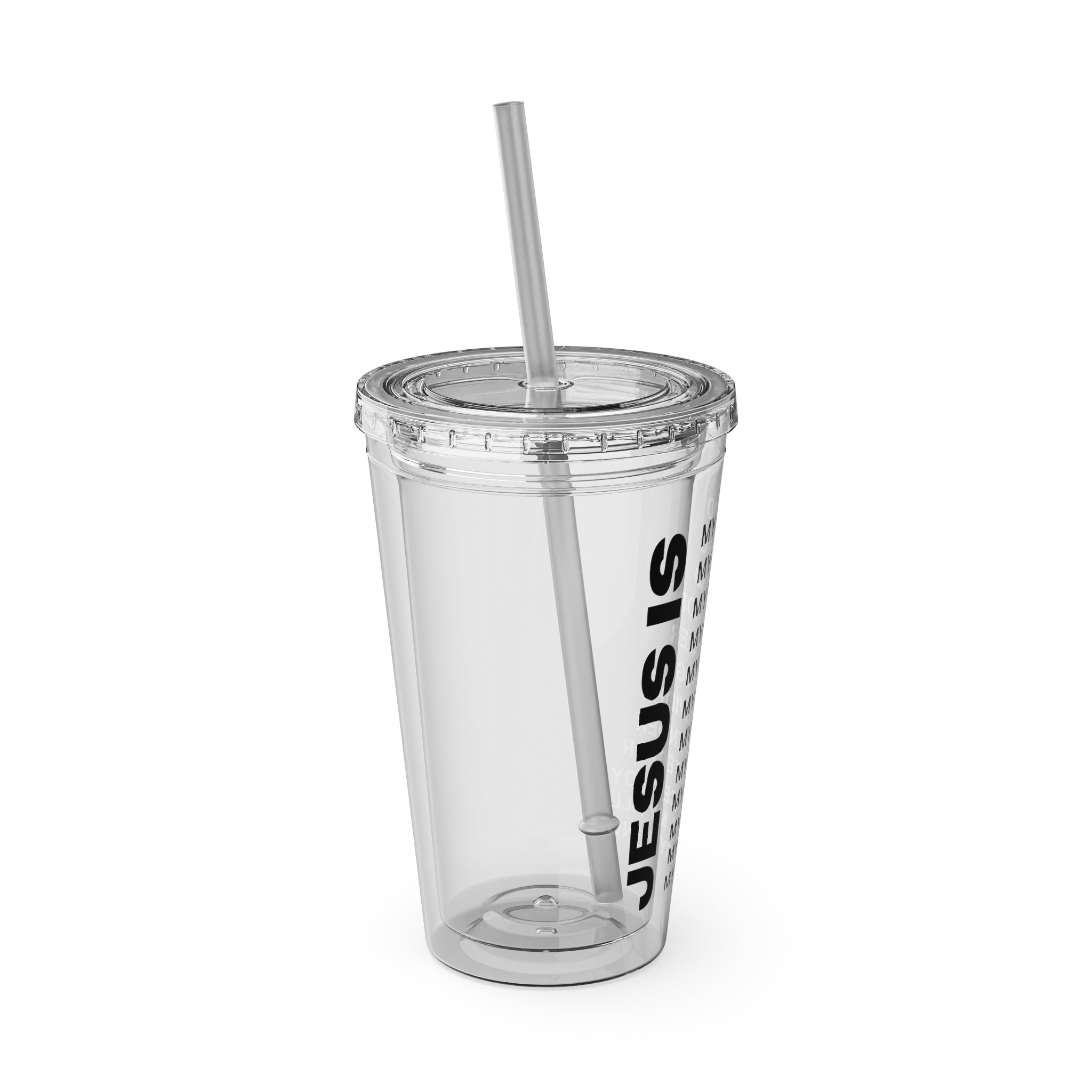 Christian JESUS IS 16oz Tumbler with Straw
