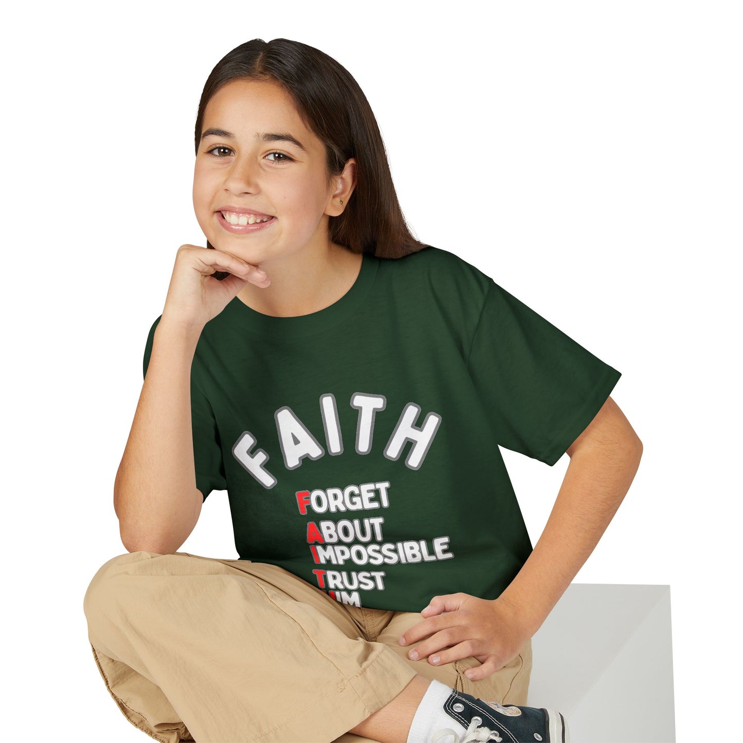 Forget About Impossible, Trust Him Youth Christian Tee