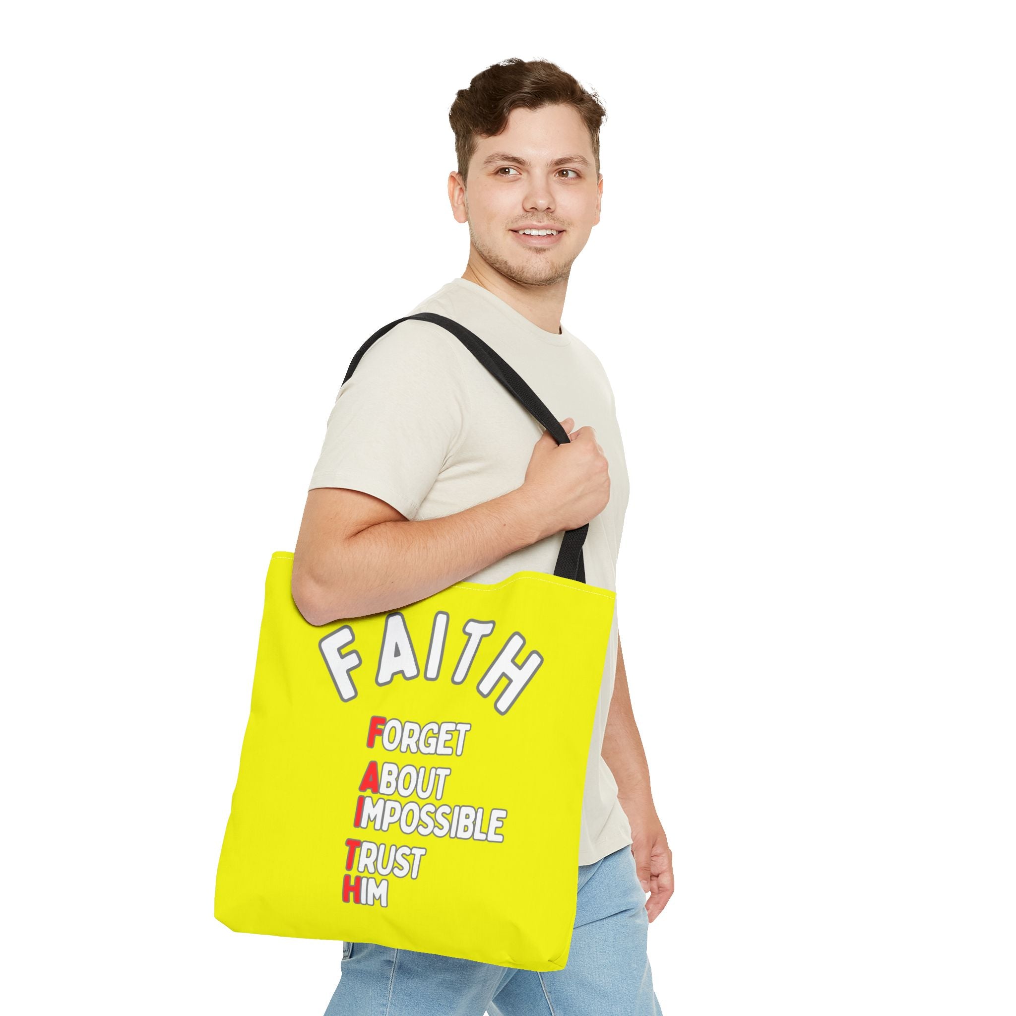 FAITH: Forget About Impossible, Trust Him Tote - Yellow