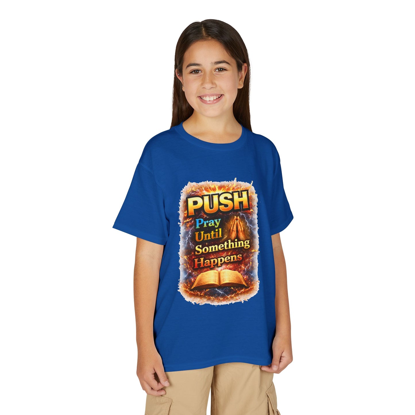 "Push: Pray Until Something Happens" Youth T-shirt - Bible