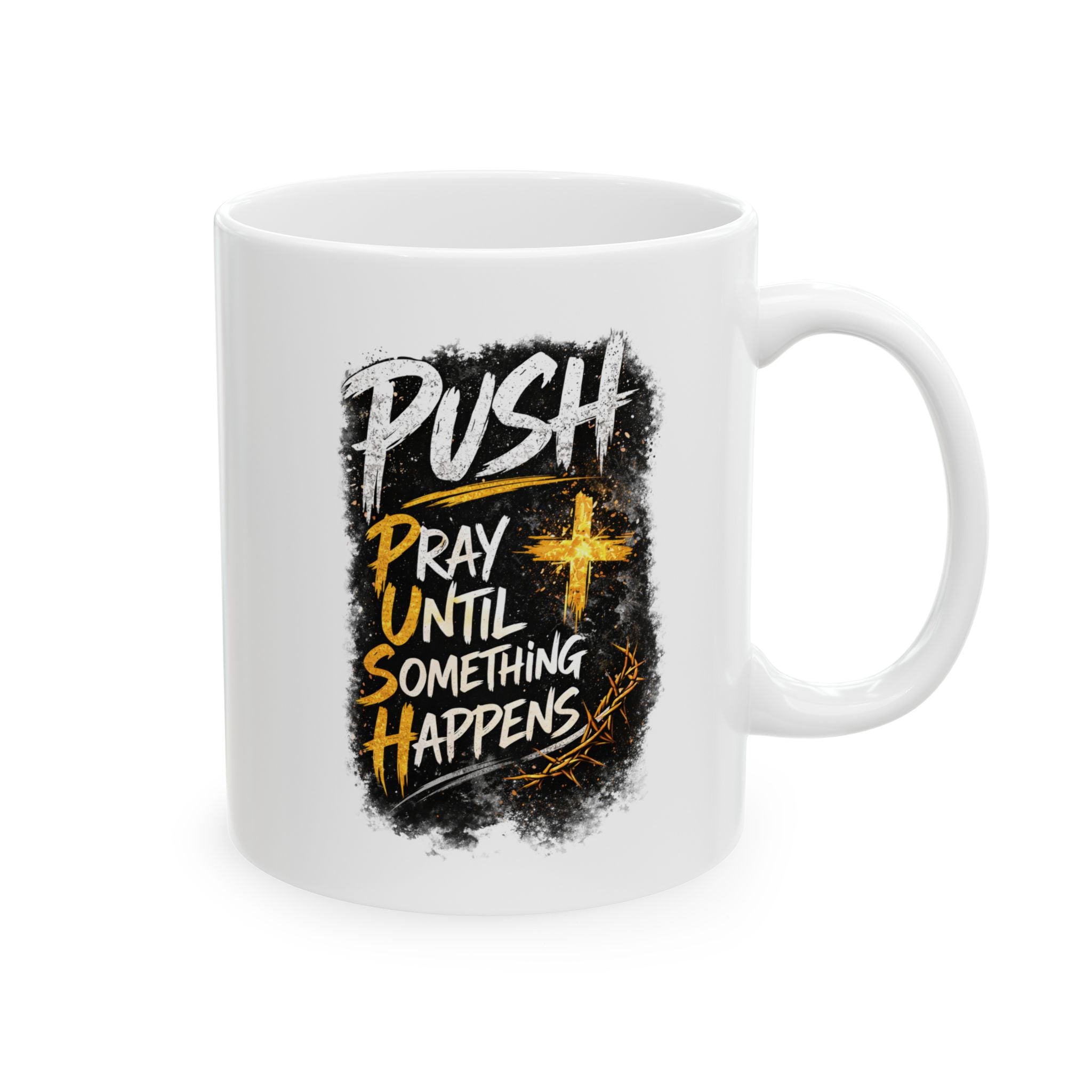 Push White Coffee Mug (11oz/15oz)