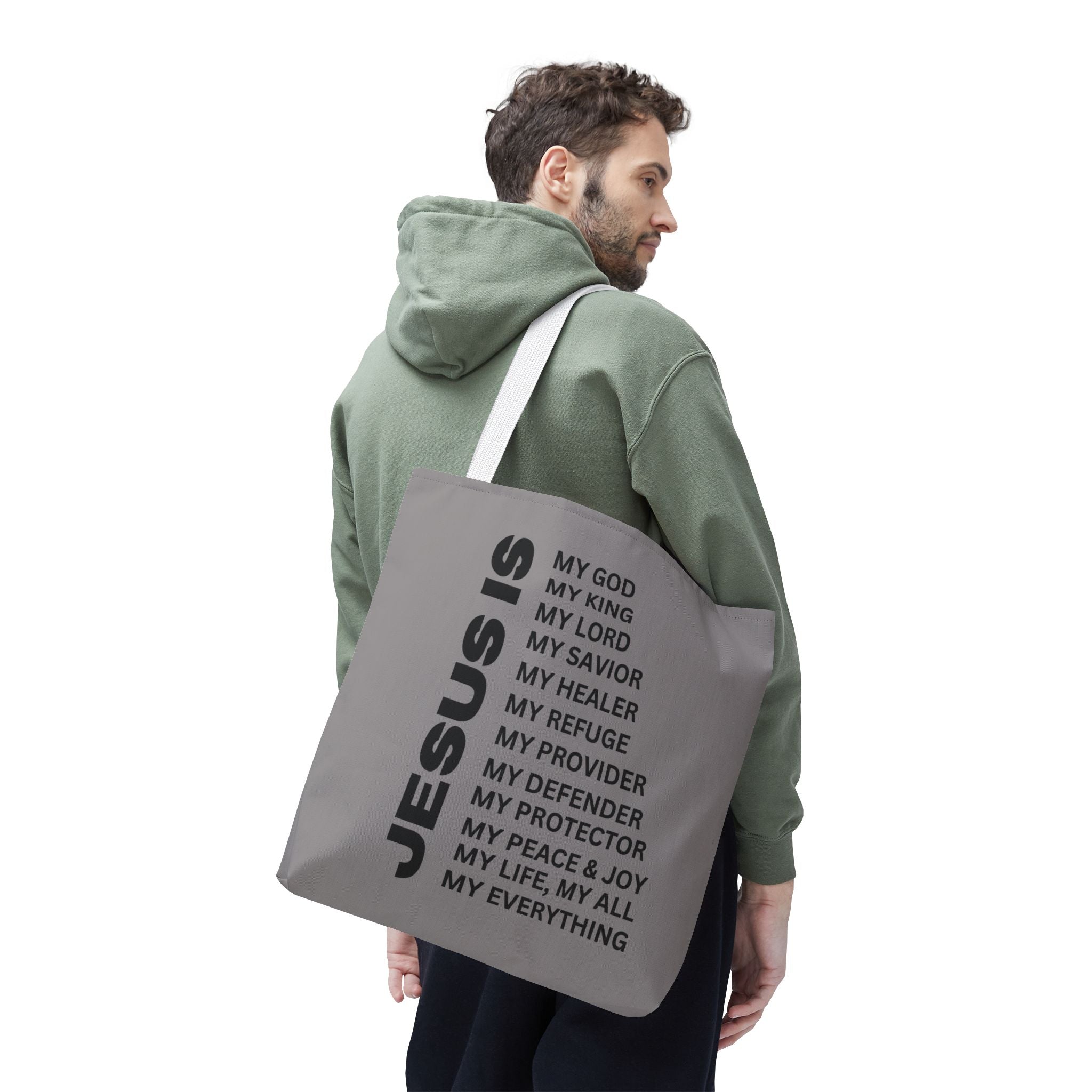 Christian JESUS IS Tote Bag - Grey