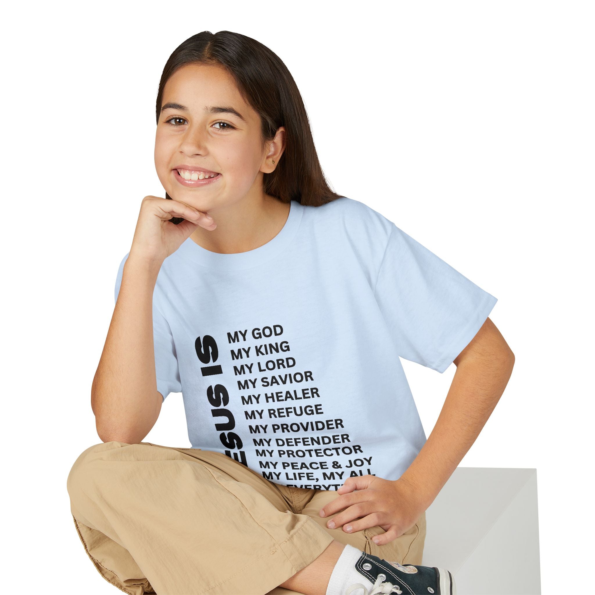 Christian JESUS IS Youth Short Sleeve - Black