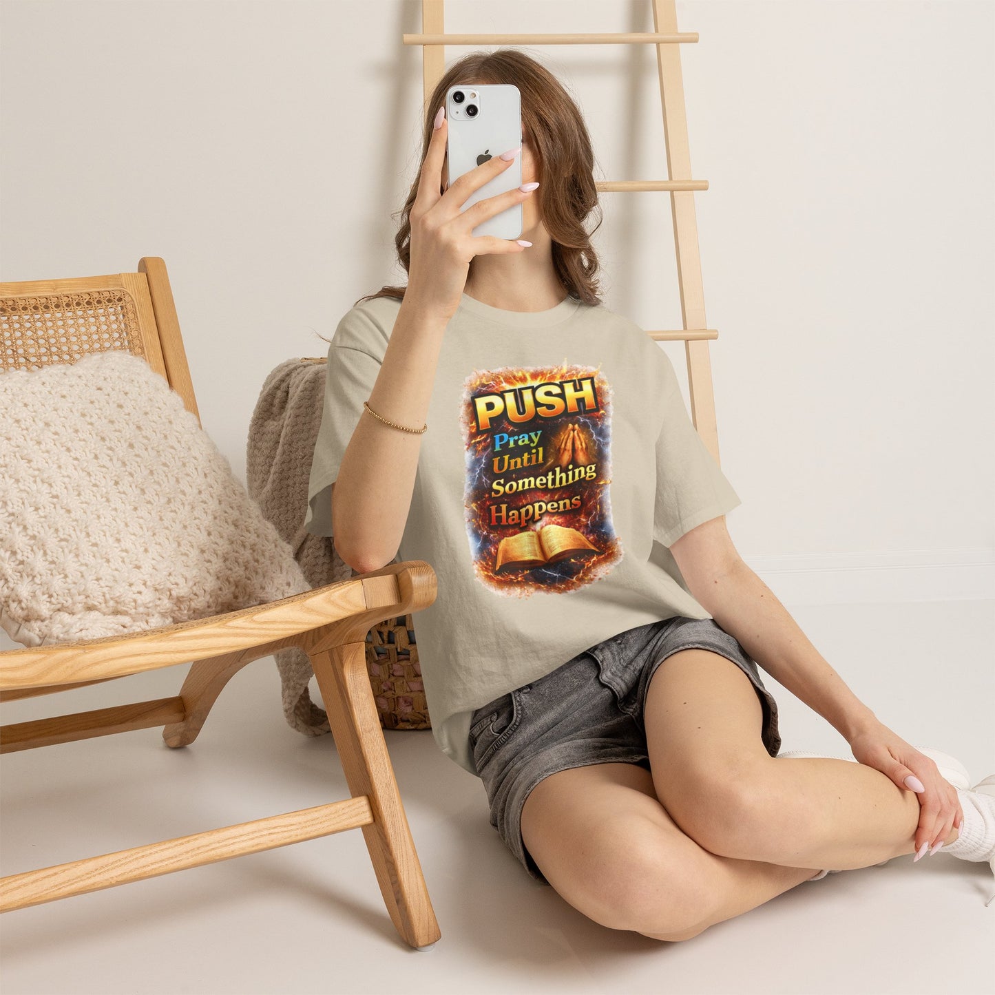 Push: Pray Until Something Happens T-Shirt — Bible 1