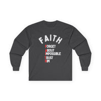 Faith Long-Sleeve Cotton Tee – Forget About Impossible, Trust Him