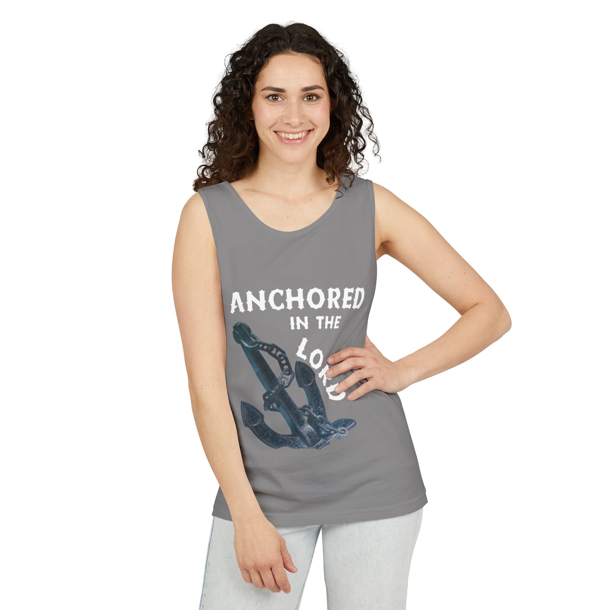 Anchored in the Lord Tank Top - White