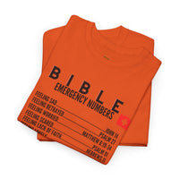 Bible Emergency Numbers Tee - Black