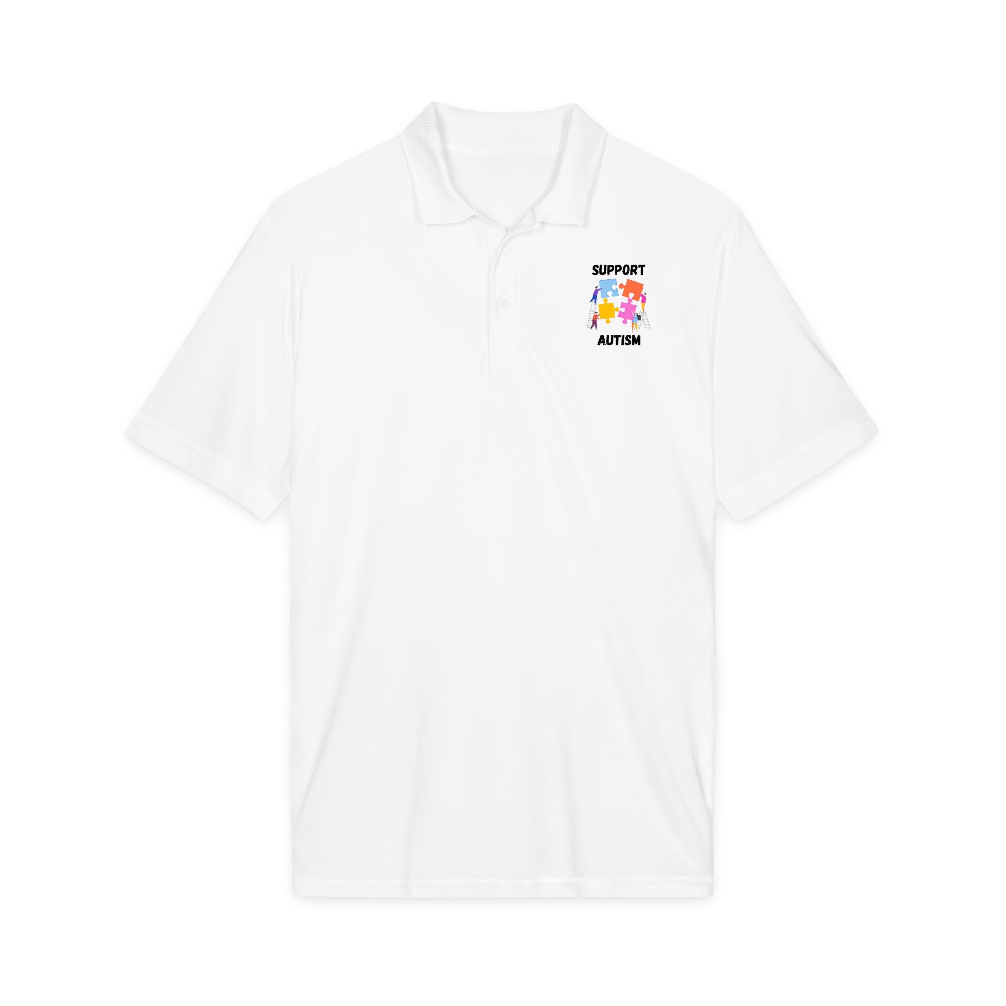 Autism Puzzle Piece Polo Shirt - Black