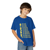 Christian JESUS IS Youth Short Sleeve - Yellow