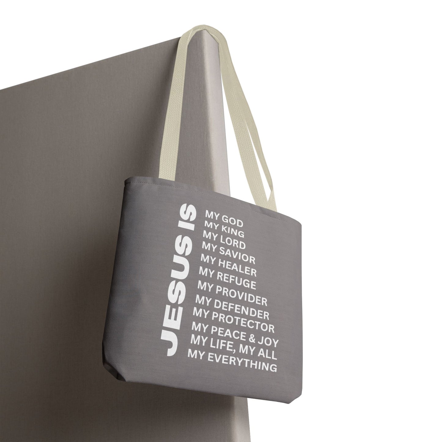 Christian JESUS IS Tote Bag - Grey