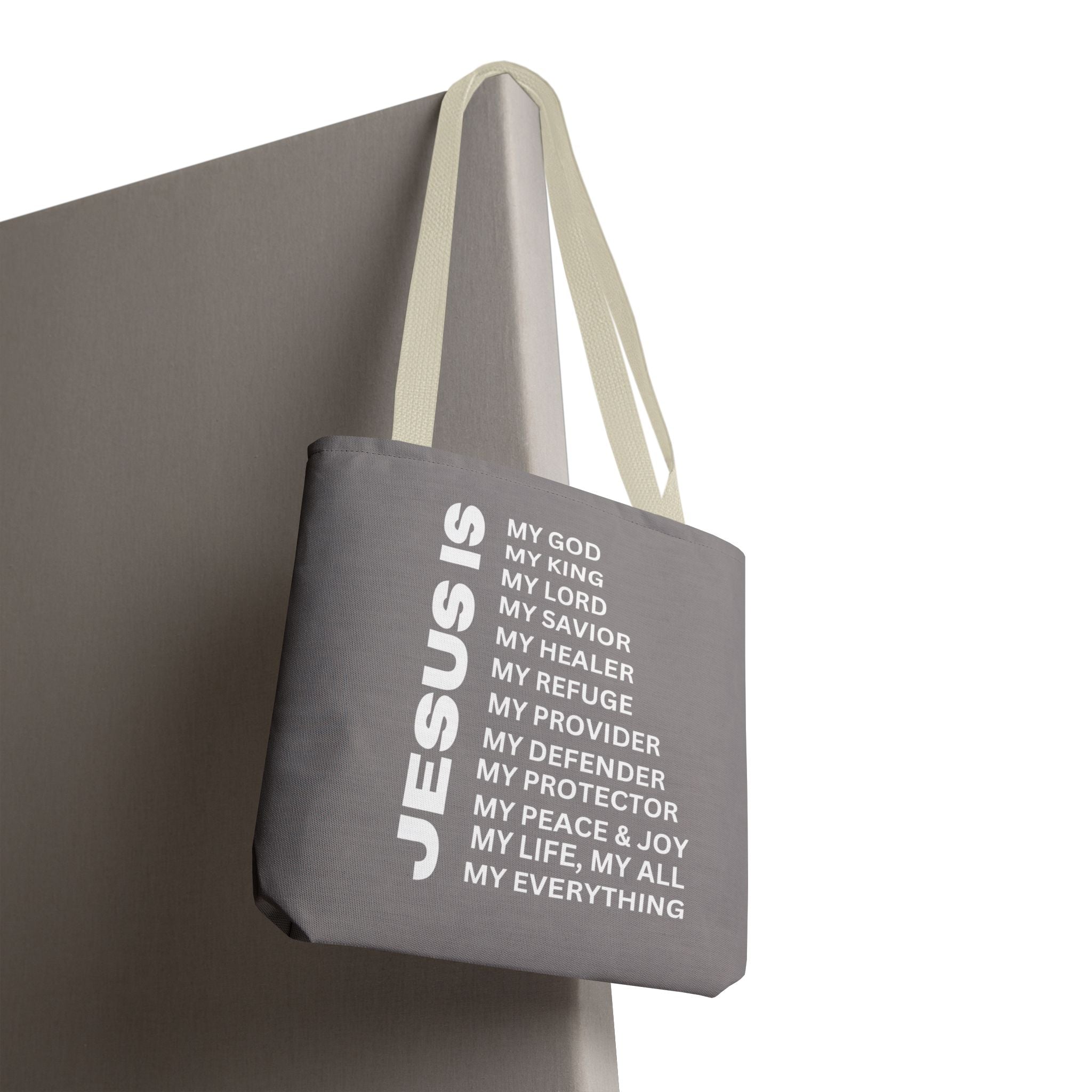 Christian JESUS IS Tote Bag - Grey