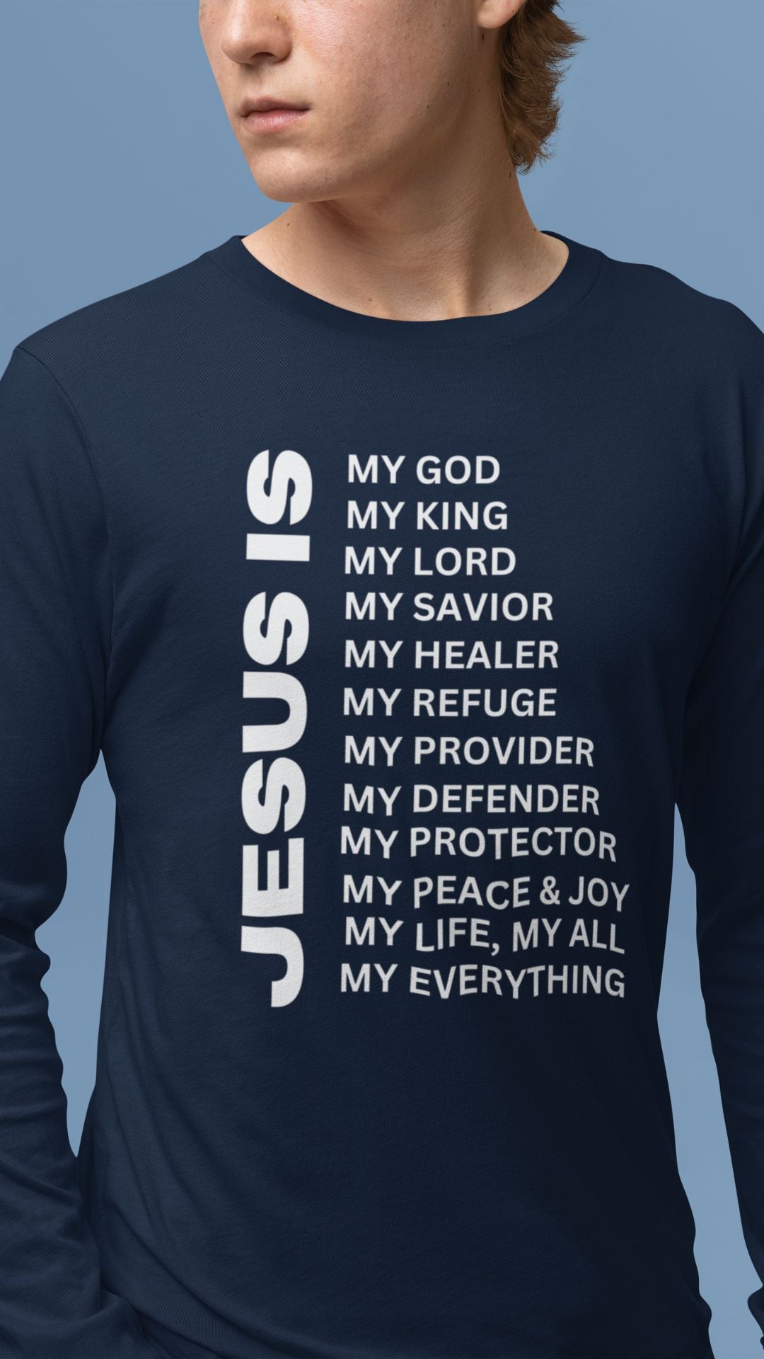 Jesus Is Christian T-Shirt - Long Sleeve White