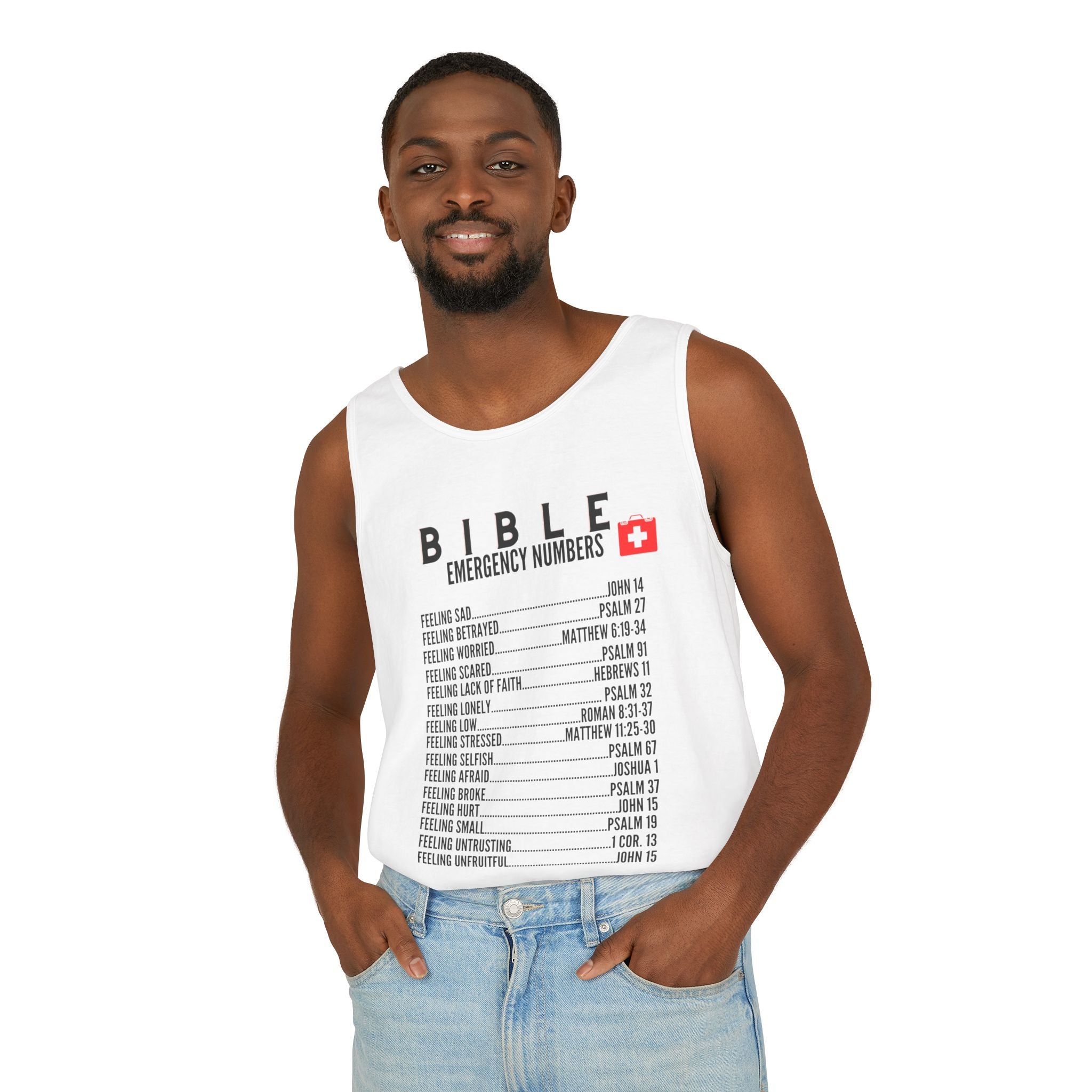 Bible Emergency Numbers Tank Top - Black