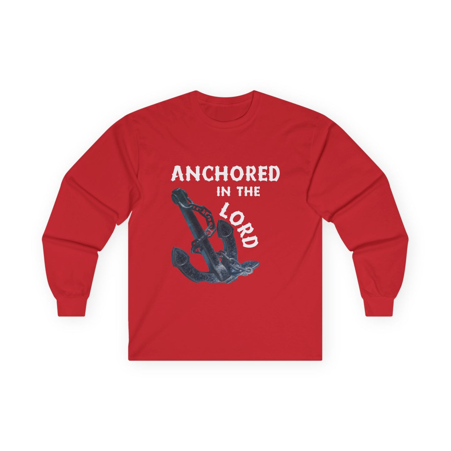 Anchored in the Lord Long Sleeve Tee - White