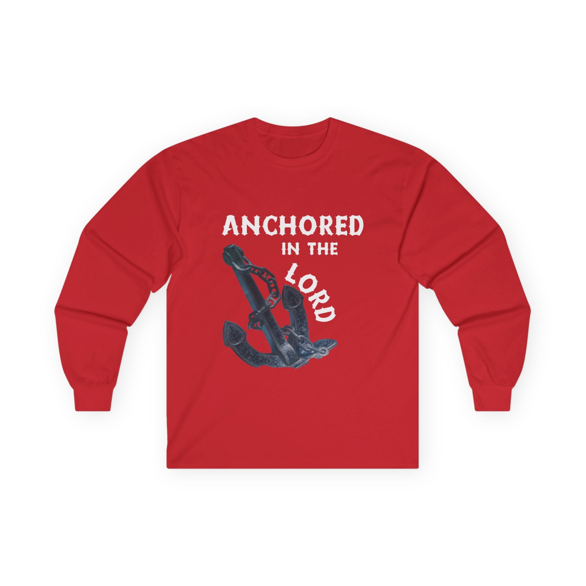 Anchored in the Lord Long Sleeve Tee - White