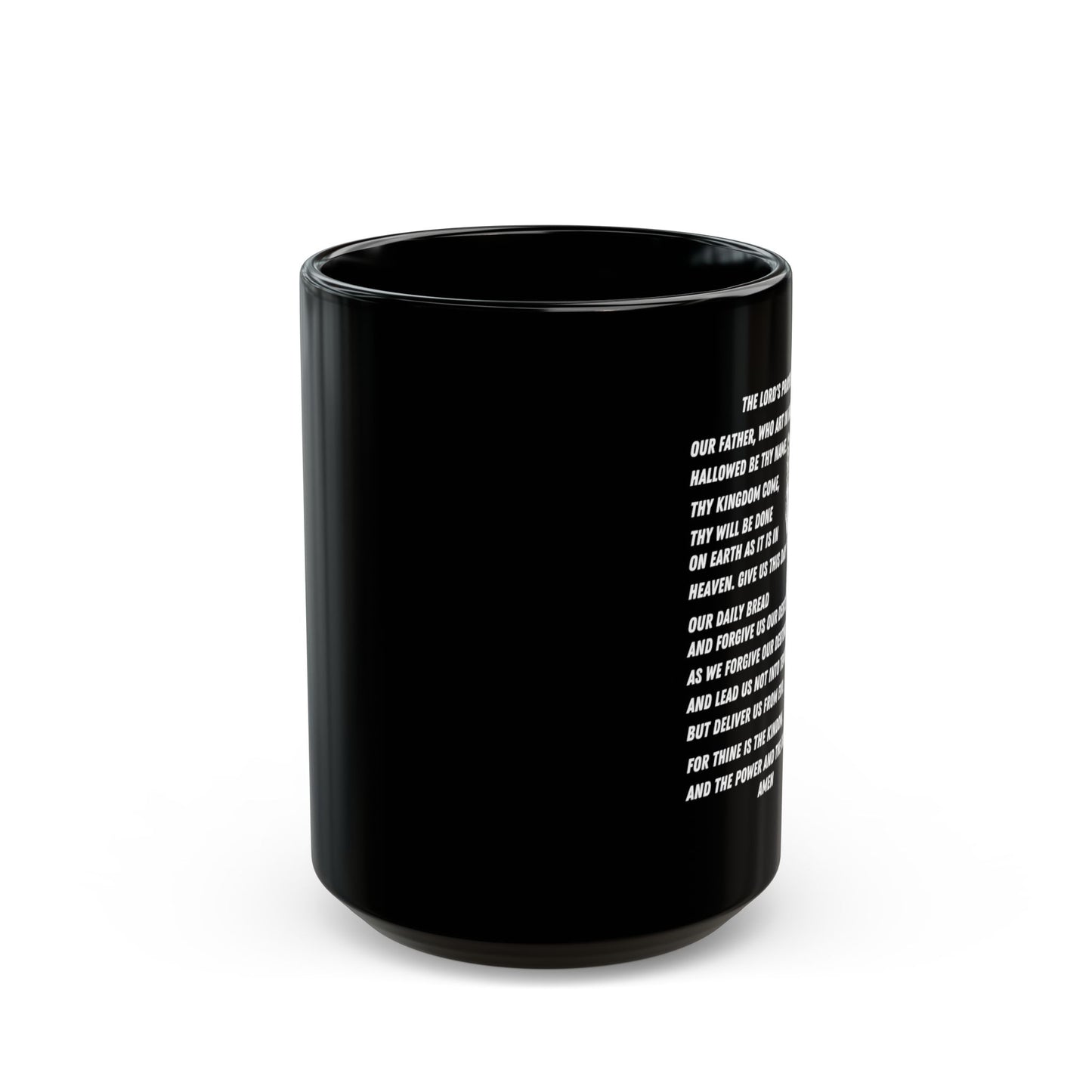 The Lord’s Prayer Black Coffee Mug (11oz/15oz)
