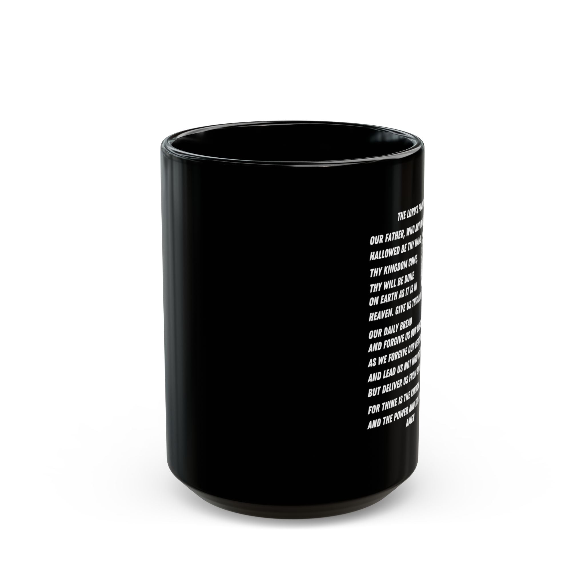 The Lord’s Prayer Black Coffee Mug (11oz/15oz)