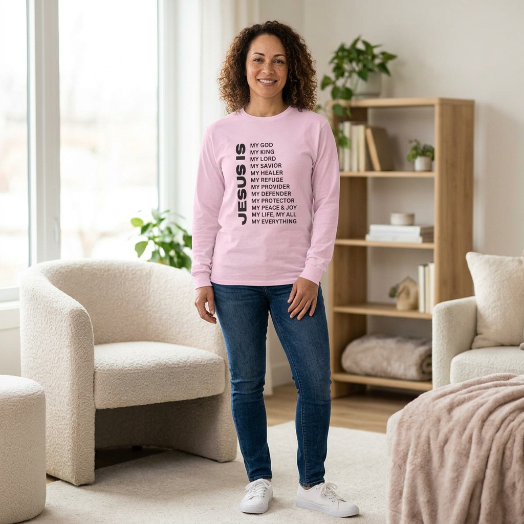 Christian JESUS IS Long Sleeve - Black