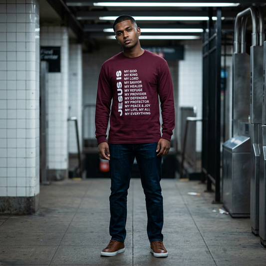 Christian JESUS IS Long Sleeve - White