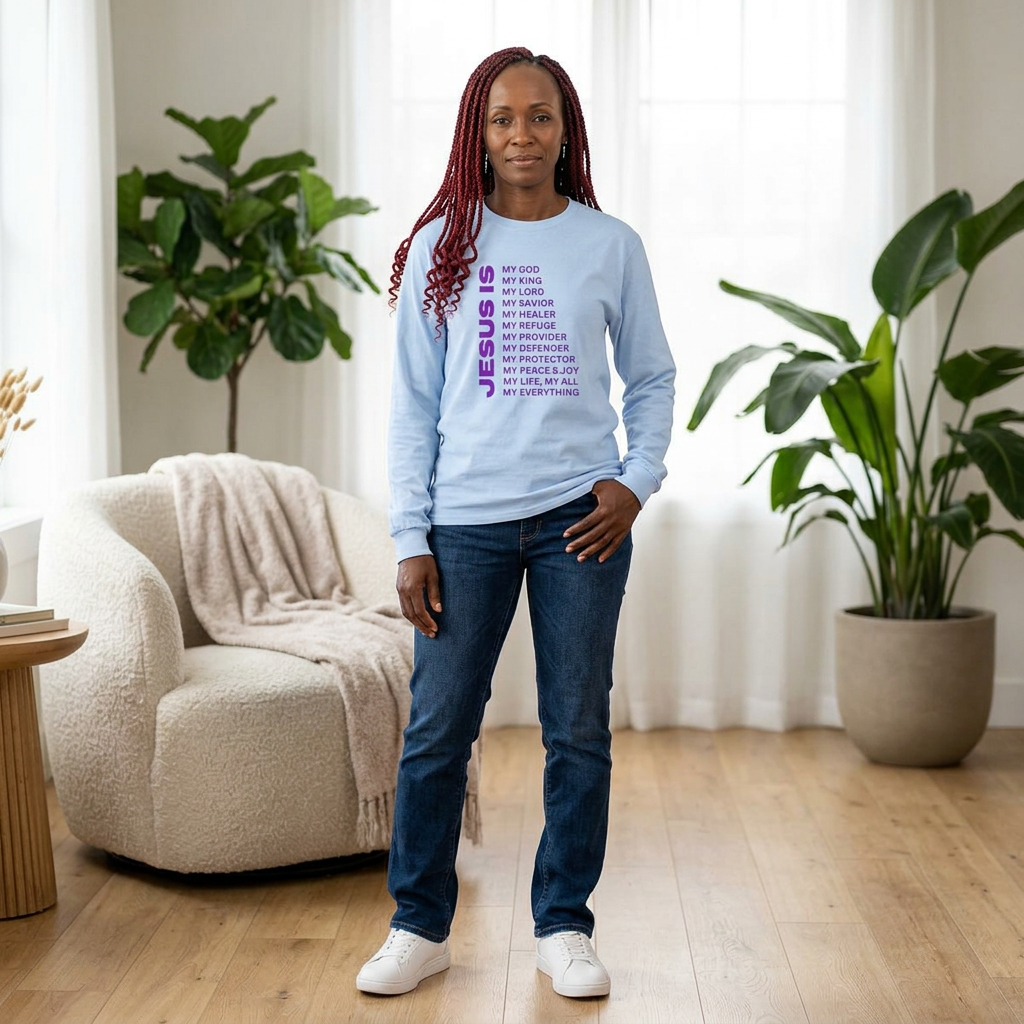 Christian JESUS IS Long Sleeve - Purple