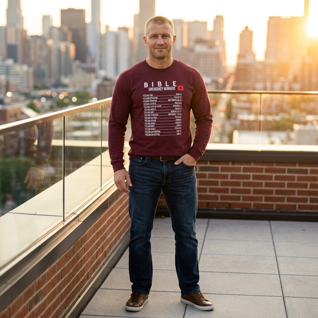 Bible Emergency Numbers Long Sleeve Tee - White