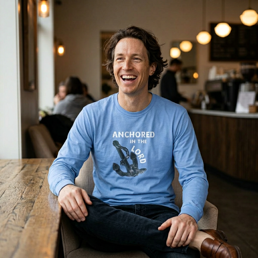Anchored in the Lord Long Sleeve Tee - White