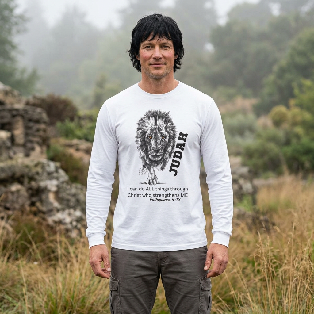 Lion of Judah Long Sleeve Tee - "I Can Do All Things' Philippians 4:13