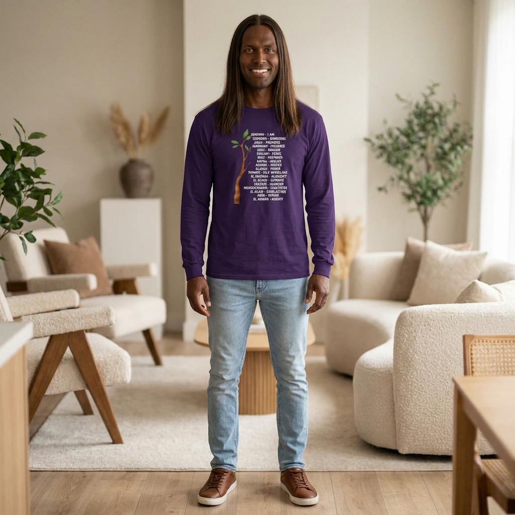 Characteristic Names of God Long Sleeve Tee - White