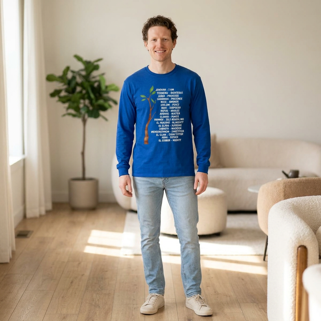 Characteristic Names of God Long Sleeve Tee - White
