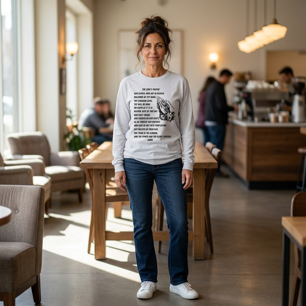 The Lord's Prayer Long Sleeve Tee - Black