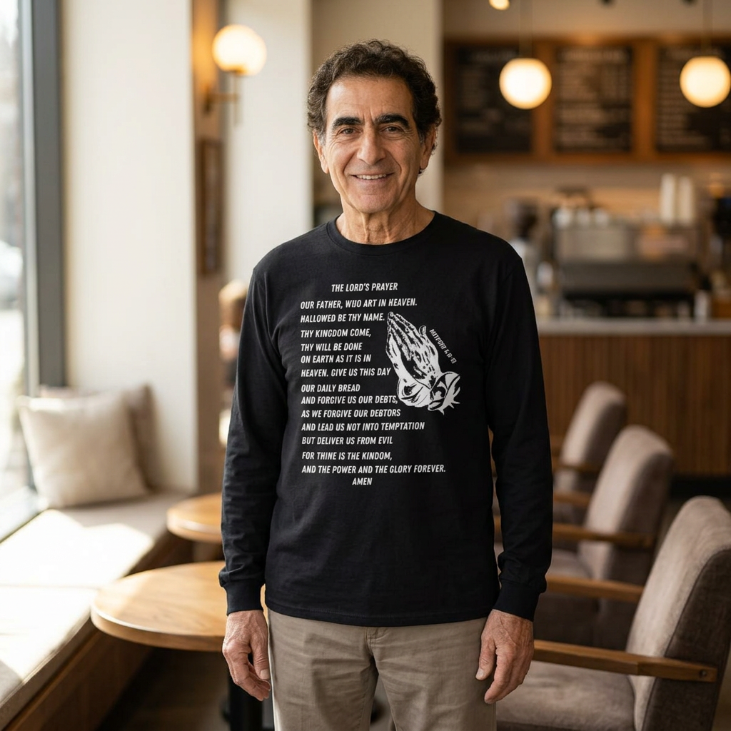 The Lord's Prayer Long Sleeve Tee- White