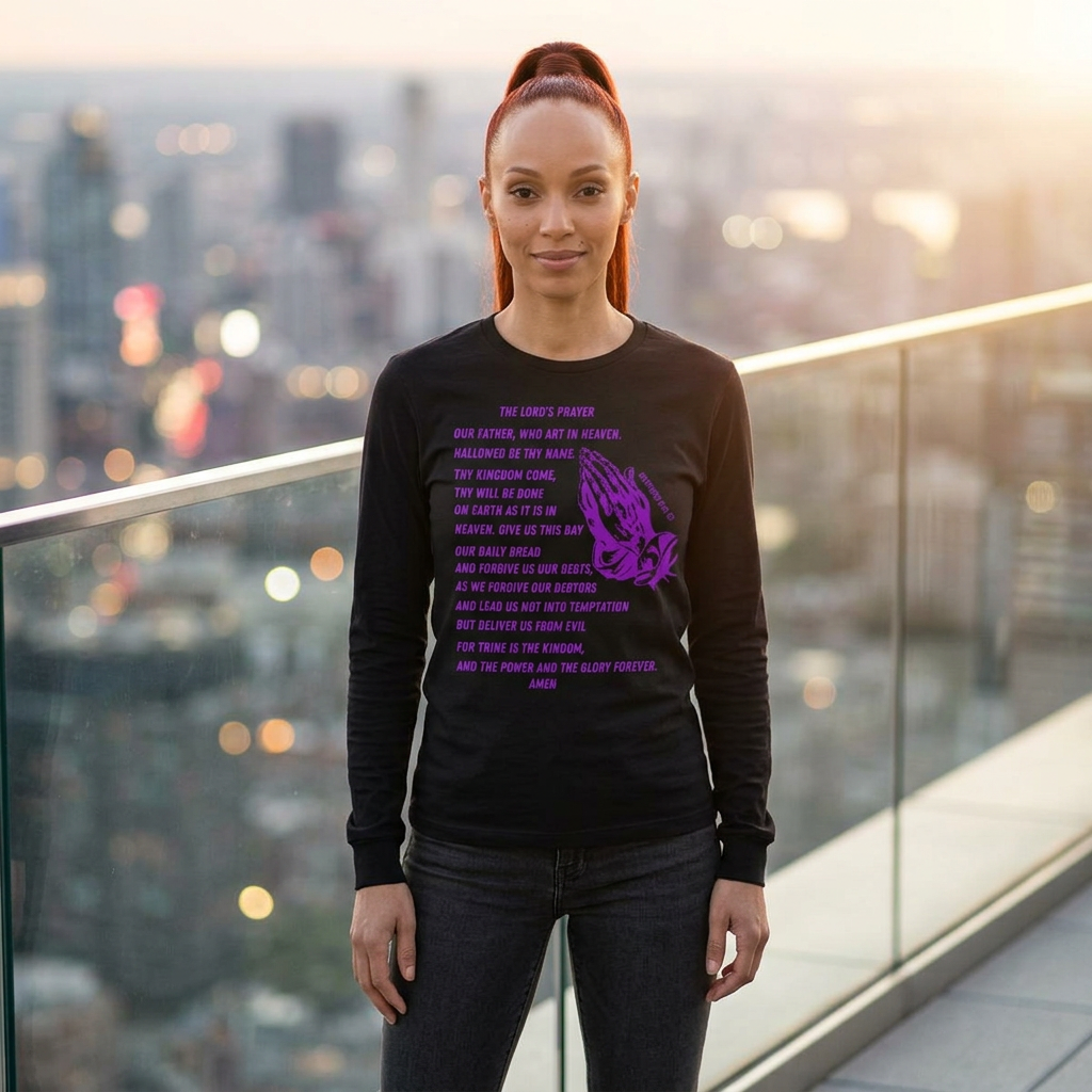 The Lord's Prayer Long Sleeve Tee - Purple