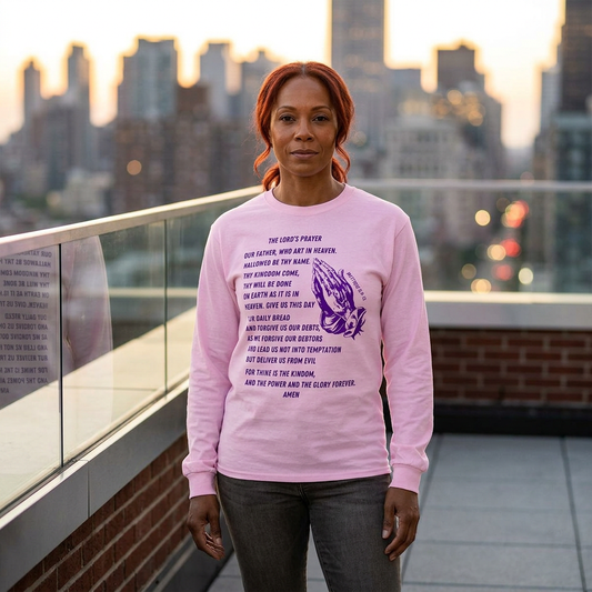 The Lord's Prayer Long Sleeve Tee - Purple