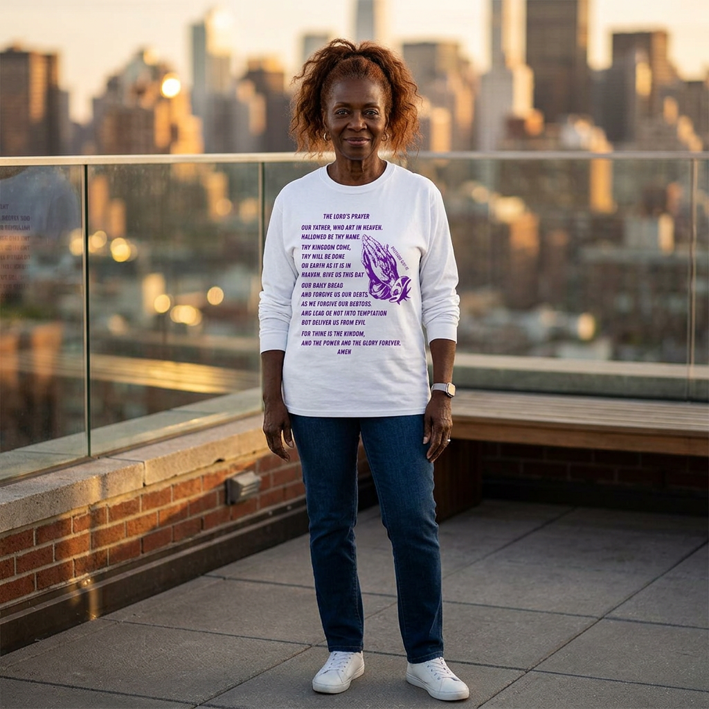 The Lord's Prayer Long Sleeve Tee - Purple