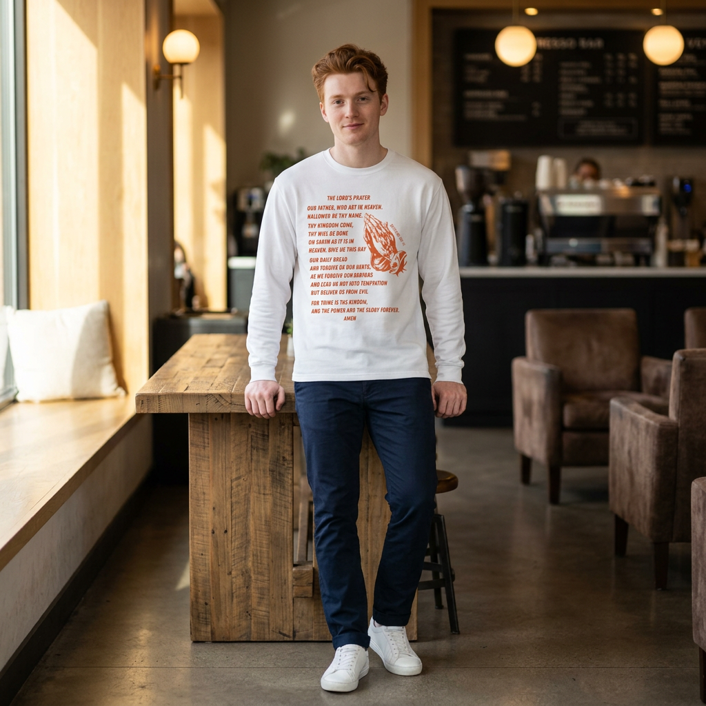 The Lord's Prayer Long Sleeve Tee - Orange