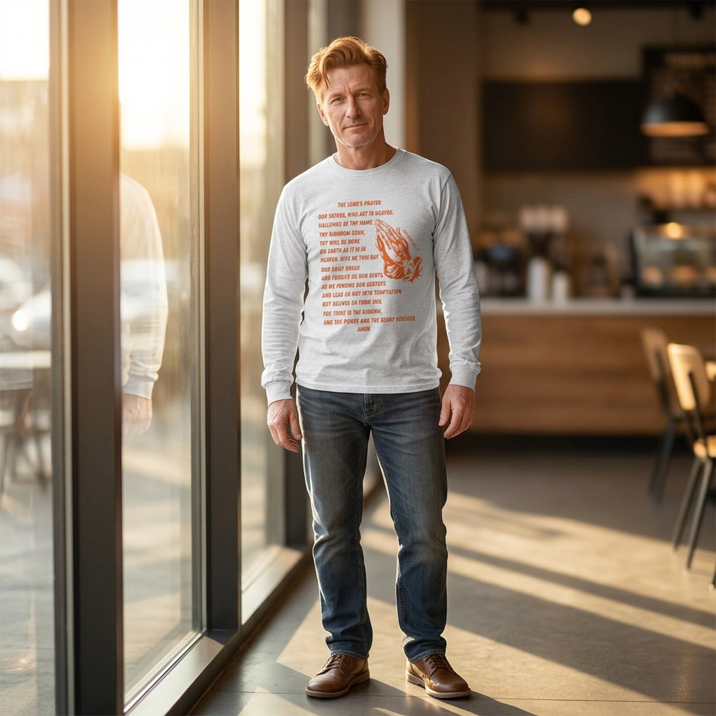The Lord's Prayer Long Sleeve Tee - Orange