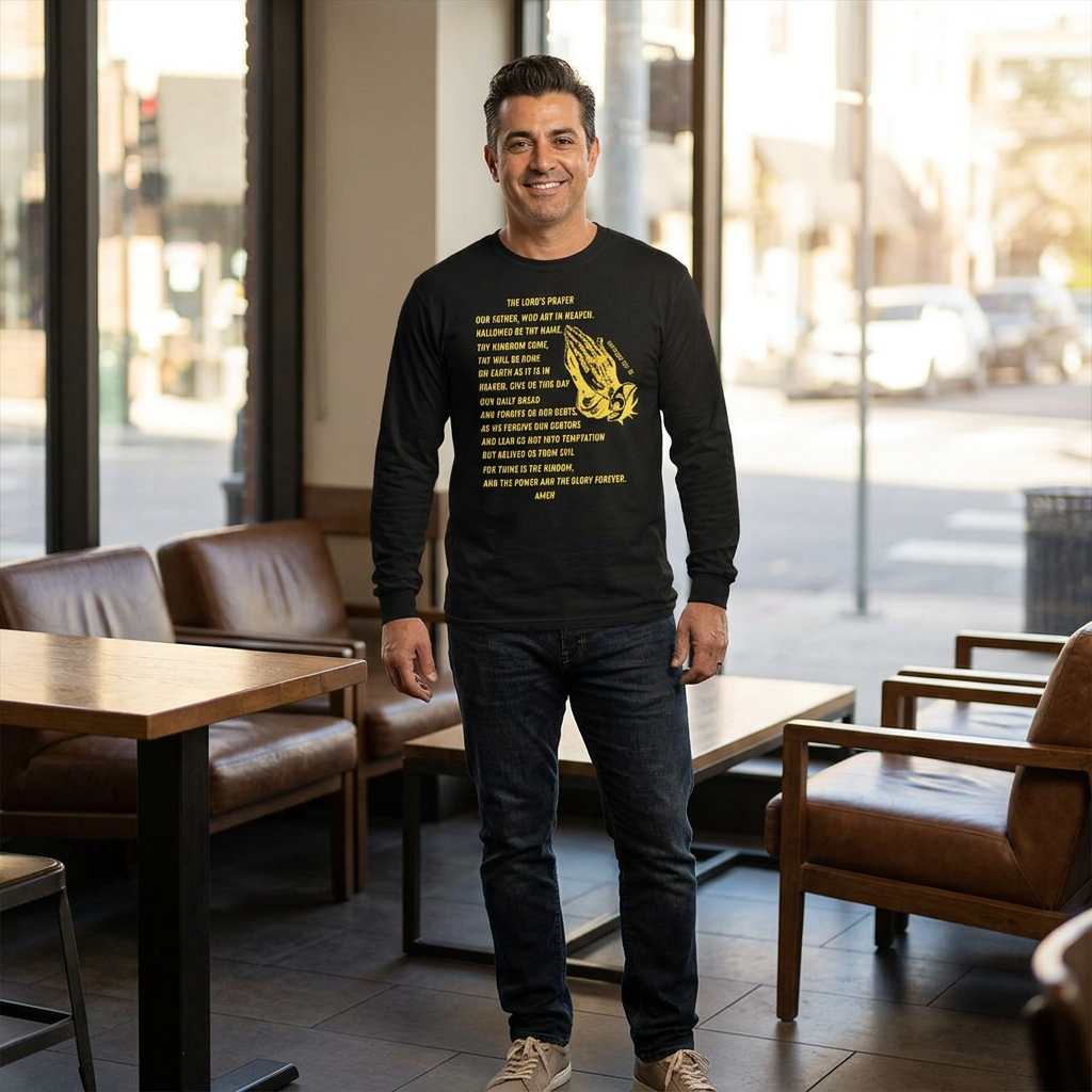 The Lord's Prayer Long Sleeve Tee - Gold