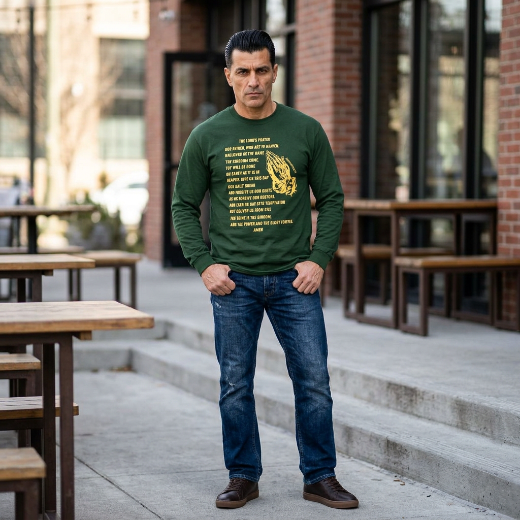 The Lord's Prayer Long Sleeve Tee - Gold