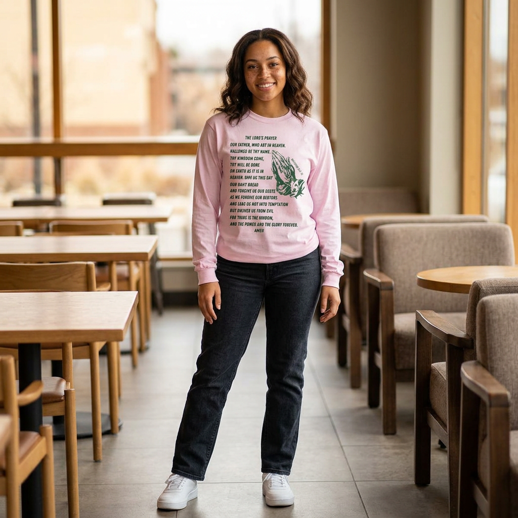 The Lord's Prayer Long Sleeve Tee - Green