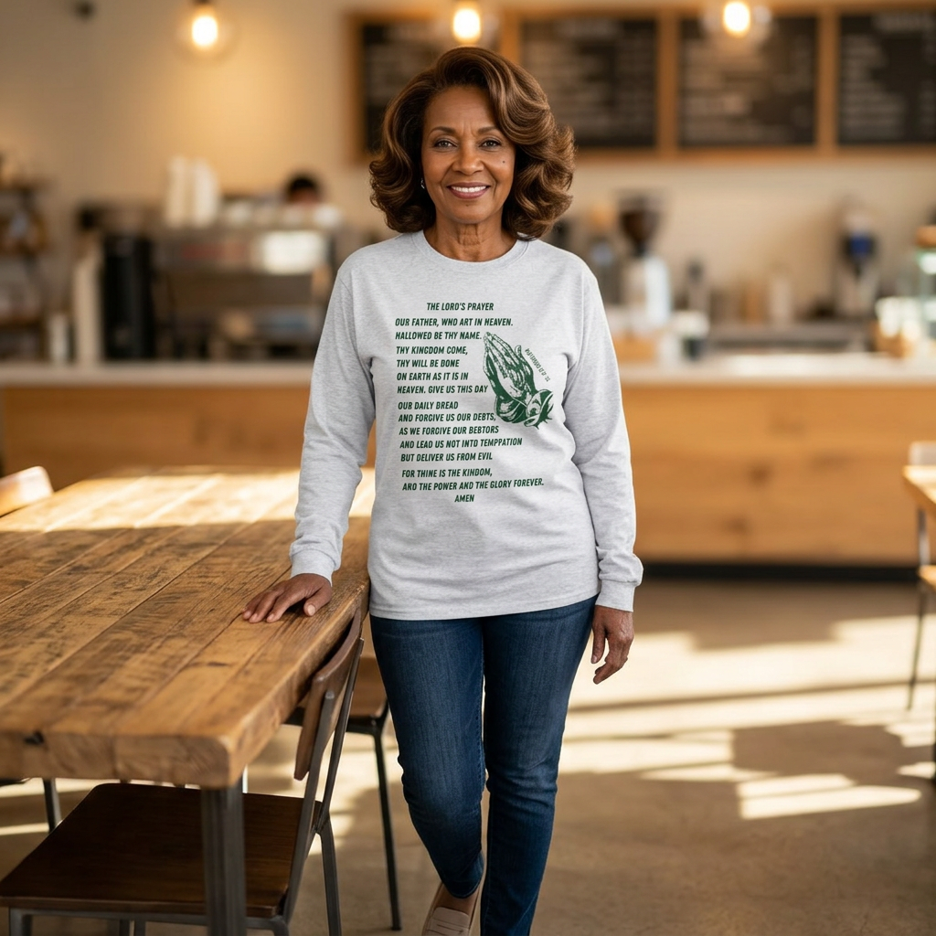 The Lord's Prayer Long Sleeve Tee - Green