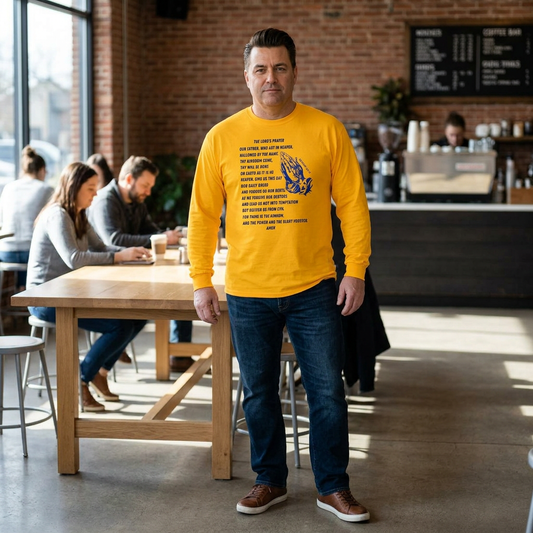 The Lord's Prayer Long Sleeve Tee - Blue