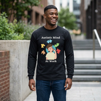 Autistic Mind At Work Long Sleeve Tee — White