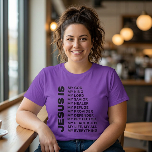 Christian JESUS IS T-shirt - 7X only - Black