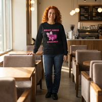 Breast Cancer Awareness Long Sleeve Tee — Pink Ribbon Butterfly Design