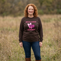 Breast Cancer Awareness Long Sleeve Tee — Pink Ribbon Butterfly Design