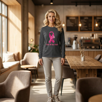 Breast Cancer Awareness Long Sleeve Tee — "Stay in the Fight" Pink Ribbon