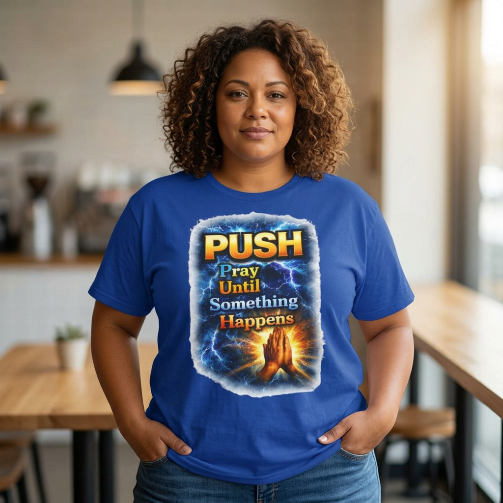 Push Pray Until Something Happens T‑Shirt - Hands — 7X only