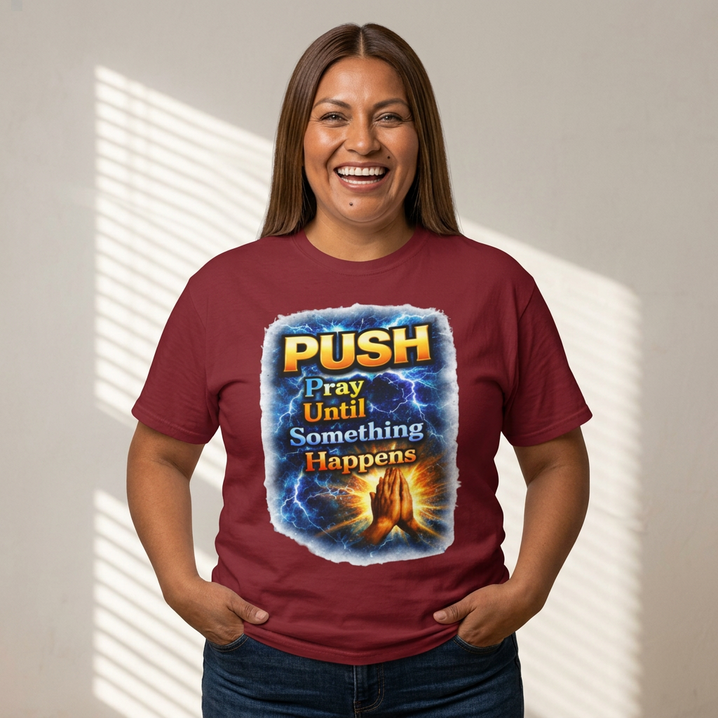 Push Pray Until Something Happens T‑Shirt - Hands — 7X only