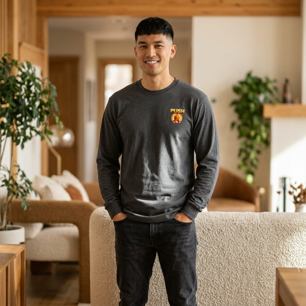 PUSH: Pray Until Something Happens Long Sleeve T-shirt front/back - Hands